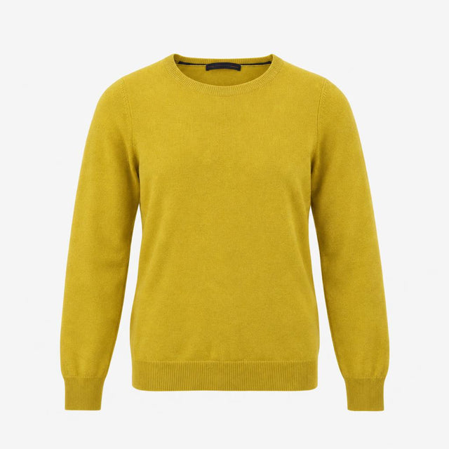 Jumper Pure Cashmere Crew Neck Knit Chartreuse Yel