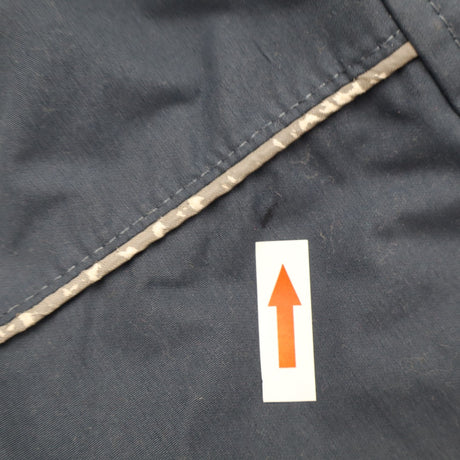 Navy coat with striped detachable fleece