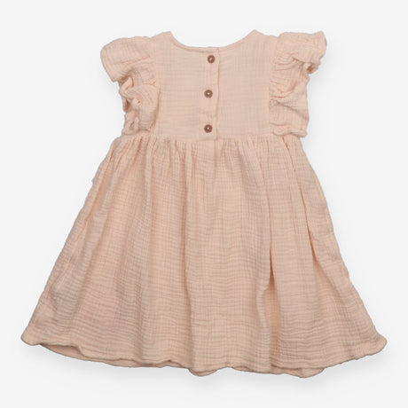 Dress light pink muslin crochet bodice