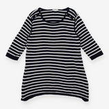 Nautical stripe knit dress with anchor gold hardwa