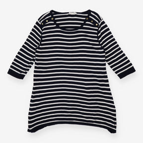 Nautical stripe knit dress with anchor gold hardwa