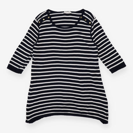 Nautical stripe knit dress with anchor gold hardwa