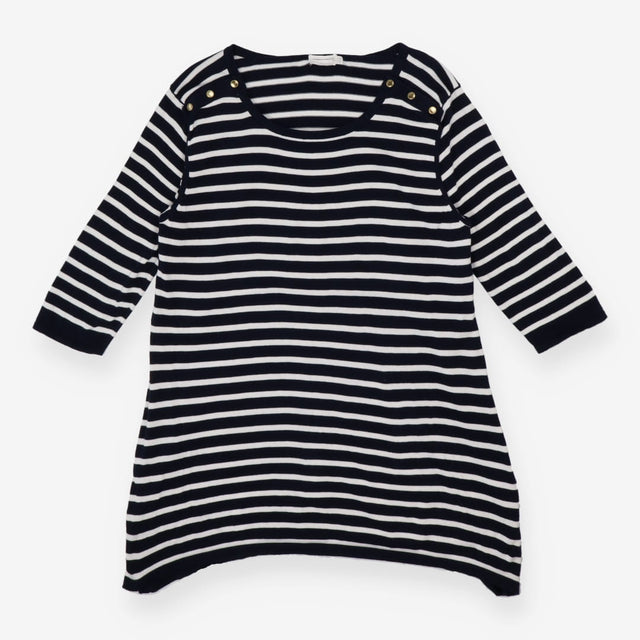 Nautical stripe knit dress with anchor gold hardwa