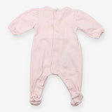Sleepsuit pink embroidered flowers 3 flowers
