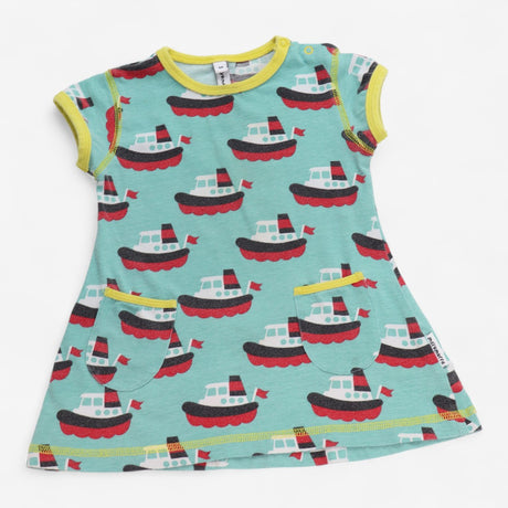 Dress Jersey Short Sleeve Blue with Tug Boats