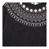 Jumper Dress Charcoal Grey Fair Isle Wool Blend