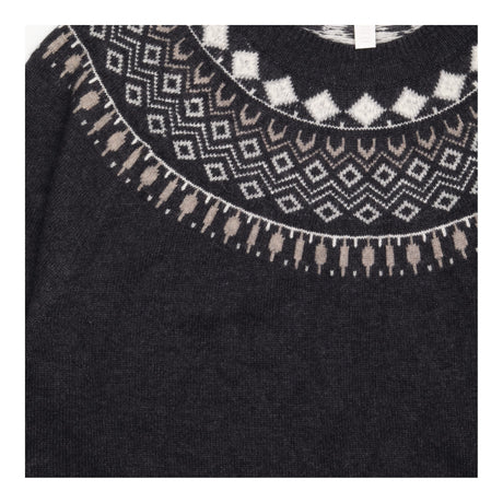 Jumper Dress Charcoal Grey Fair Isle Wool Blend