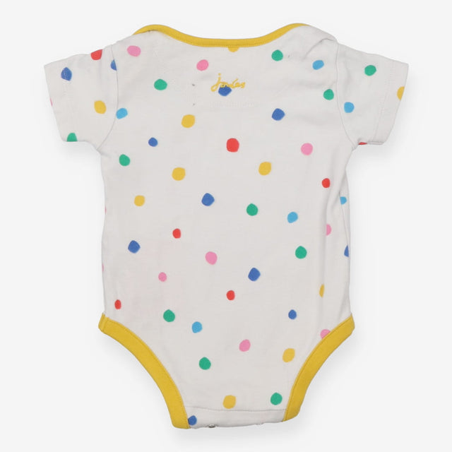 Bodysuit White Multi Coloured Dots