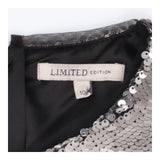 Two‑Tone Sequin Long Sleeve Silver Mini Dress – Fu