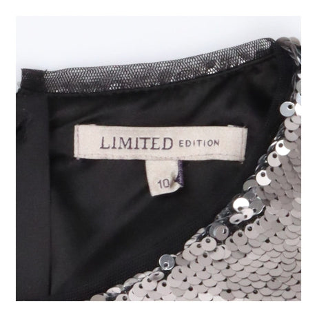 Two‑Tone Sequin Long Sleeve Silver Mini Dress – Fu