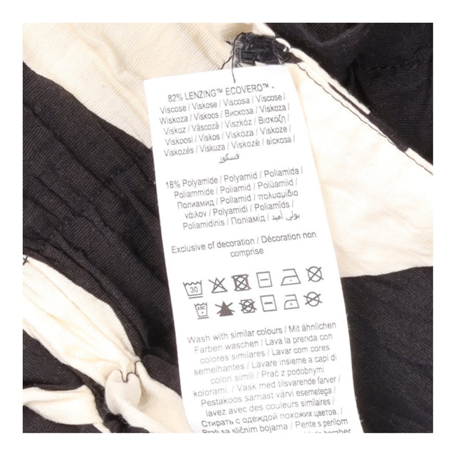 Trousers  Black Cream Abstract Print High Waist Pa