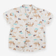 Shirt white animals print