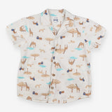 Shirt white animals print