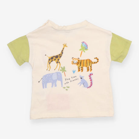 Cream and green lemur t-shirt