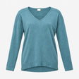 Jumper Long Sleeve V Neck Dropped Shoulder Teal