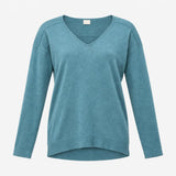Jumper Long Sleeve V Neck Dropped Shoulder Teal