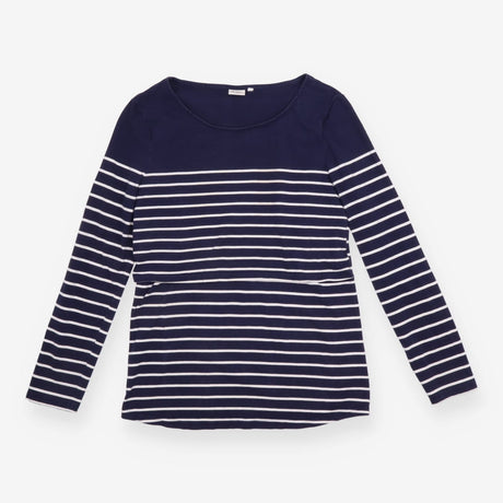 Navy White Stripe Long Sleeve Maternity & Nursing 