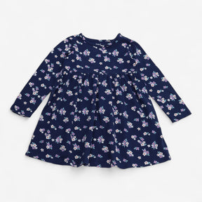 Navy Floral LS Dress