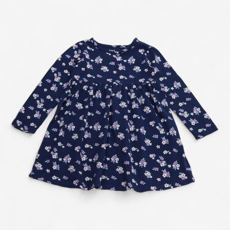 Navy Floral LS Dress