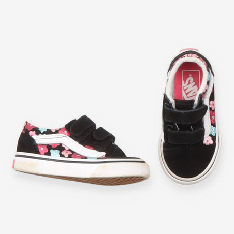 Vans Shoes Black with Glitter Flowers