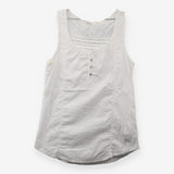 White Cotton Sleeveless Blouse Broderie Lace Boho 