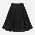 Black Striped Mesh A-Line Midi Skirt