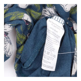 Midi Dress Blue Floral Mock Wrap Cotton Jersey
