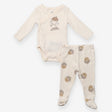 Outfit cream 2pc ribbed Acorn wrap bodysuit and le