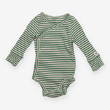 Wrap Over Bodysuit Stipe Green