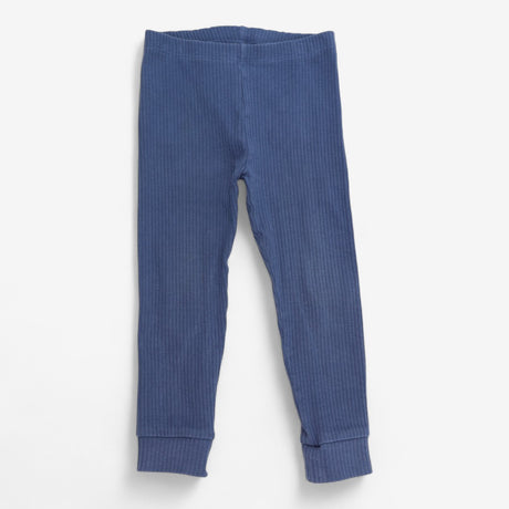 Leggings ribbed navy blue cuffed