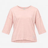 Top Long Sleeve Dropped Shoulder Slub Knit Blush P
