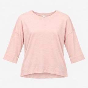 Top Long Sleeve Dropped Shoulder Slub Knit Blush P