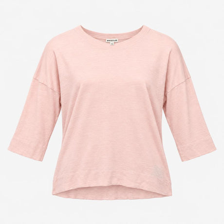Top Long Sleeve Dropped Shoulder Slub Knit Blush P