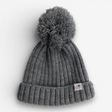 Grey knit bobble hat