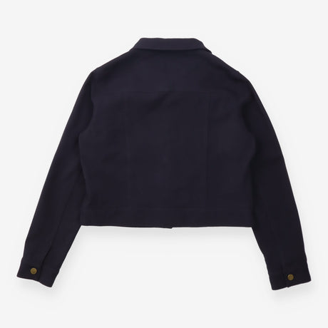 Utility Jacket Navy Gold Button Pocket Detail