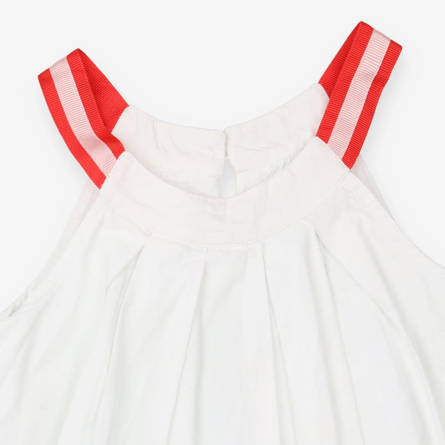 Dress White with Pink Sail Boats and Shells