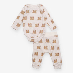 Monica + Andy Bodysuit and Leggings White with Pup