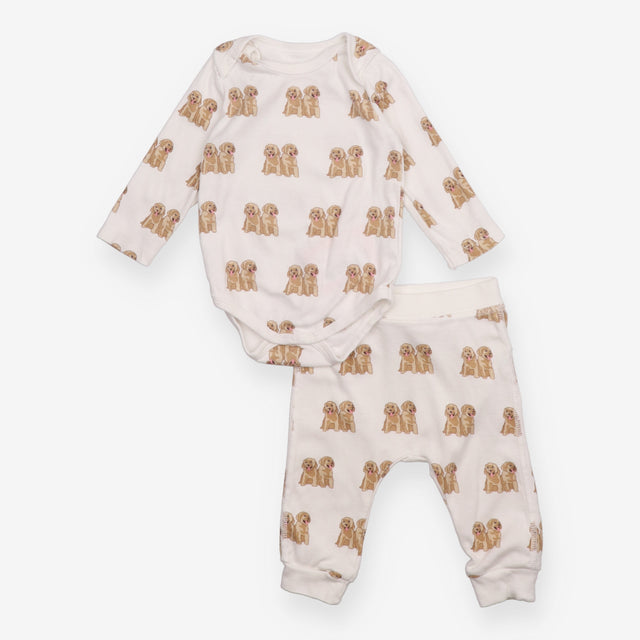 Monica + Andy Bodysuit and Leggings White with Pup