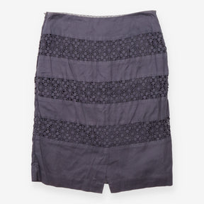 Skirt A Line Lace Insert Knee Length