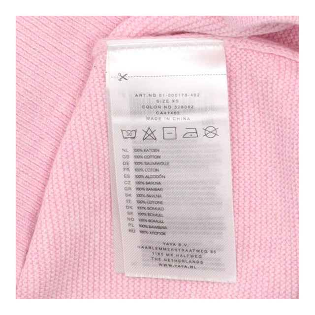 Sweater Pink Melange Cotton Boat Neck Buttons