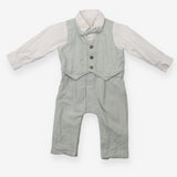 Romper Waistcoat White and Sage