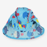 Swim cap blue under sea whales crabs pirates