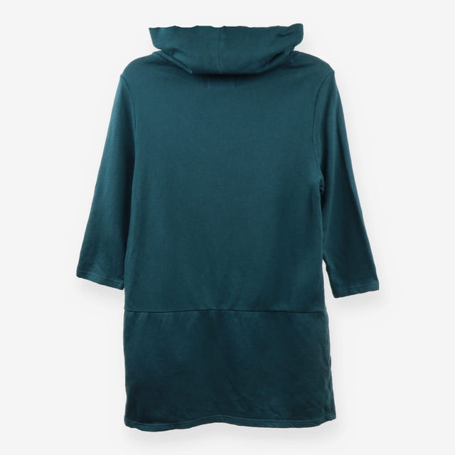 Sweatshirt Dress ,Teal Funnel‑Neck