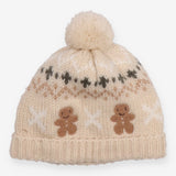Winter hat cream pom pom ginger men
