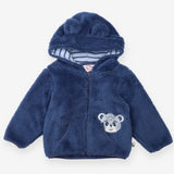 Fleece Hoodie Zipped Blue with Bear and Bear Ears