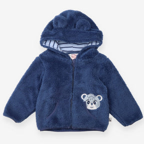 Fleece Hoodie Zipped Blue with Bear and Bear Ears