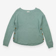 Mint Green Textured Knit Jumper With Side Buttons