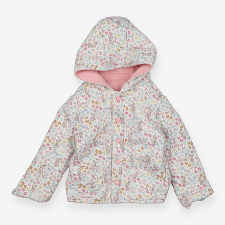 Pink Cord and Flowers Reversible Coat