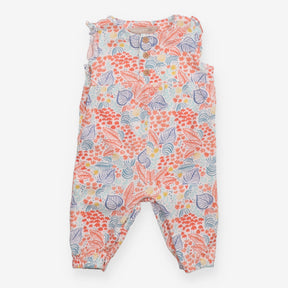 Romper orange and blue leaf