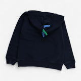 Hoodie Navy with Dinosaur Applique